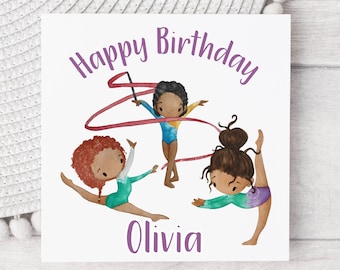 Personalised Gymnastic Gymnast Birthday Greetings Card