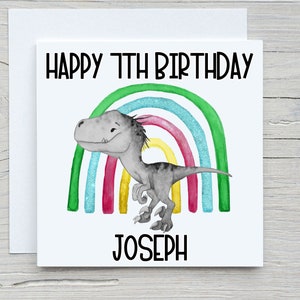 Personalised Dinosaur T-Rex Tyrannosaurus Rex Birthday Card