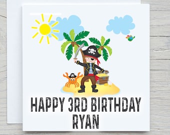 Personalised Pirate Birthday Card