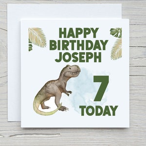 Personalised Dinosaur T-Rex Tyrannosaurus Rex Birthday Card