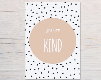 Positive Affirmation Prints  - Dalmatian Print Décor  - You Are Kind - You Are Loved - You Are Strong - You Are Brave