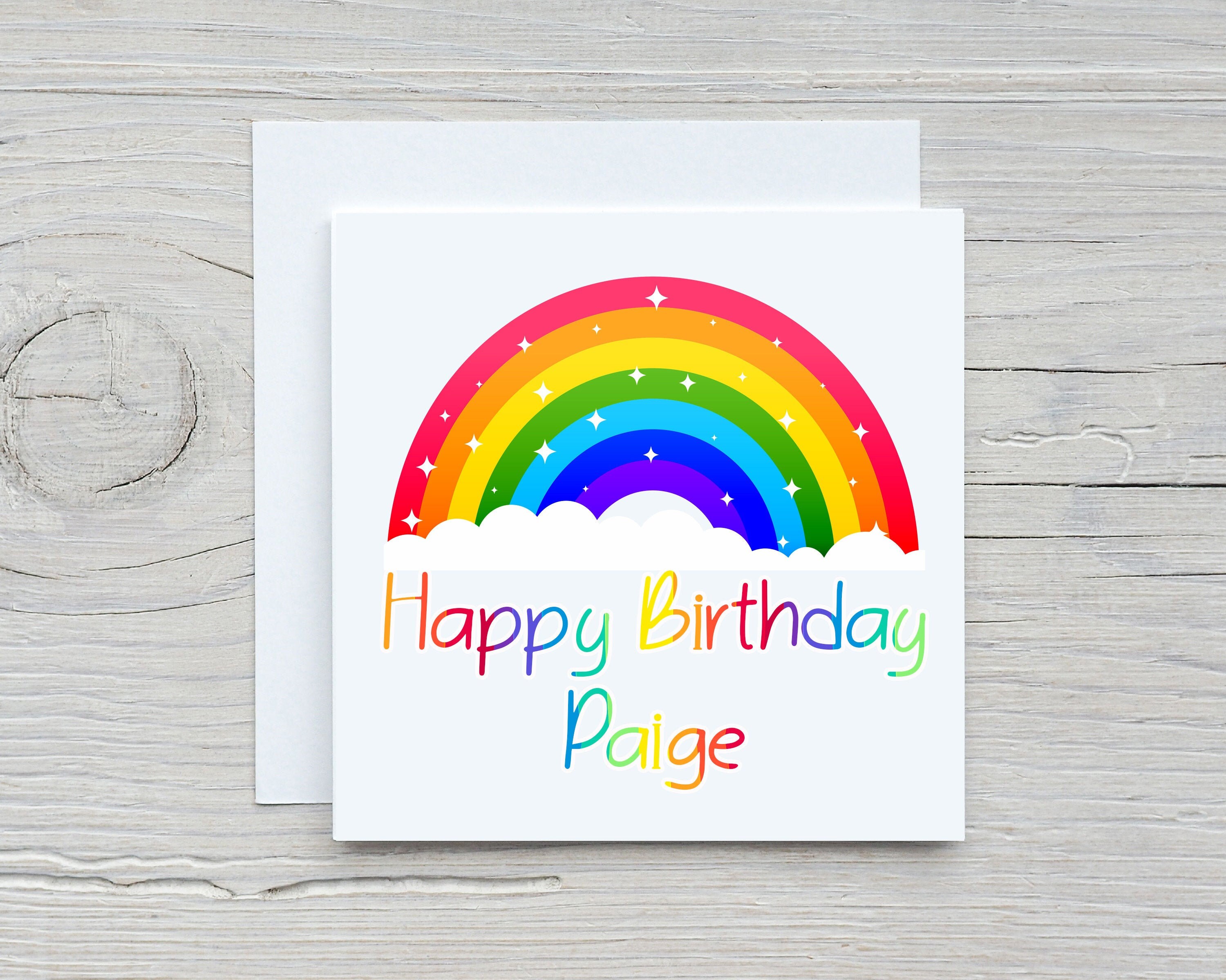 Personalised Rainbow Birthday Greetings Card