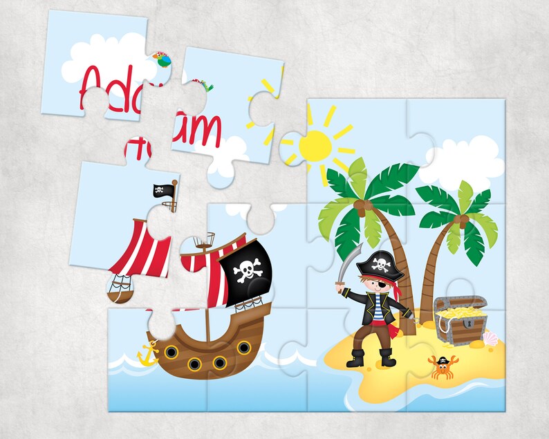 Puzzle de puzzle de pirate personnalisé pour enfants parfait Etsy France