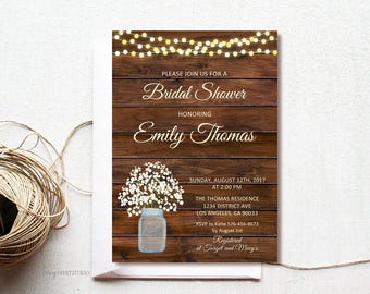 mason jar invitation etsy