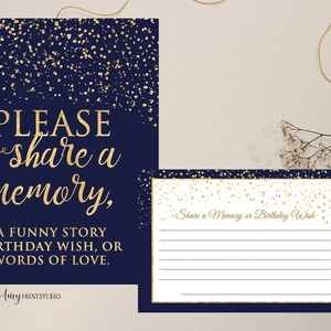 Aangepaste deel een geheugenkaart, bloemenuitnodiging, verjaardagsuitnodiging, Navy Floral Birthday Memory Card, digitaal bestand, #W48