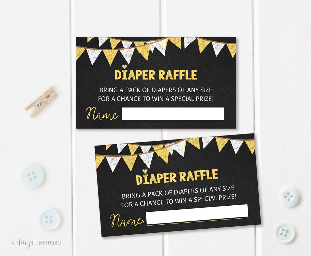 Diaper Raffle Tickets, Diaper Raffle Sign, Chalkboard Baby Shower ...