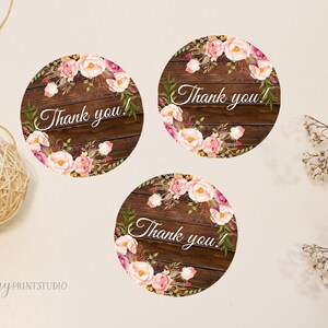 Floral Birthday Favor Tags, Floral Birthday Invite, Instant Download, Digital file, #W03