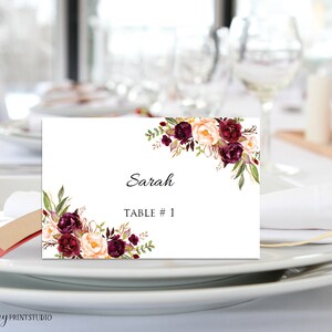 Tischkarten zum Geburtstag, Blumen / Geburtstag, druckbare Tischkarten zum Geburtstag, digitale Datei, #96