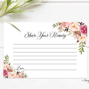 Deel een geheugenkaart, bloemenuitnodiging, verjaardagsuitnodiging, bloemen verjaardagsgeheugenkaart, digitaal bestand, #W01