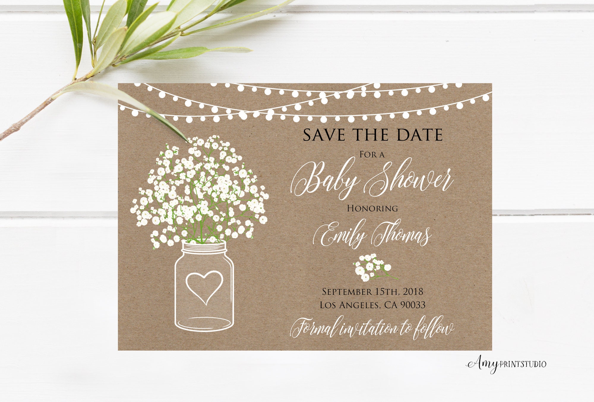 Save the date baby shower deals