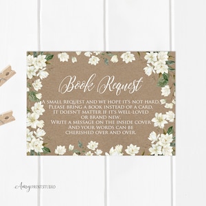 Breng een boek baby shower invoegsel, breng een boek in plaats van een kaart, boekverzoek, Kraft babyshower, INSTANT DOWNLOAD, digitaal bestand, #A43
