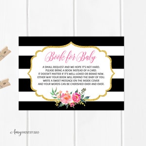 Boek voor baby-insert, breng een boek baby shower-insert, breng een boek mee in plaats van een kaart, boekaanvraag, INSTANT DOWNLOAD, digitaal bestand, #A02