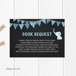 Breng een boek baby shower invoegsel, breng een boek in plaats van een kaart, boekverzoek, schoolbord babyshower, INSTANT DOWNLOAD, digitaal bestand, #A06