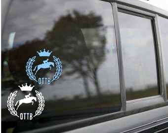 OTTB Hunter Jumper and Crown Decal