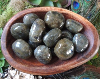 Labradorite / TWO Hand Polished Labradorite / SMALL Labradorite / Chakra Stone / Spectrolite Stone / Blue Flash / Grounding / Protection