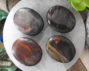Tiger Iron / Tiger Iron Worry Stone / WORRY STONE / Tiger's Iron / Mugglestone / Red Jasper / Gold Tigers Eye / Hematite / Hand Polished