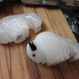 Buffalo / White Buffalo / Alabaster / SMALL Hand Carved Buffalo / Spirit Animal / Power Animal / Shamanic / Spirit Helper / Totem / 70g