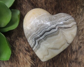 Zebra Jasper / Zebra Jasper Heart / Zebra Jasper Heart Puff / MEDIUM Zebra Jasper Heart / Jasper Heart / 110 grams