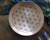 Copper Bowl Flower of Life Copper Bowl Engraved Copper Bowl Offering Bowl Smudge Bowl Alter Bowl Censer Burner Trinket Bowl