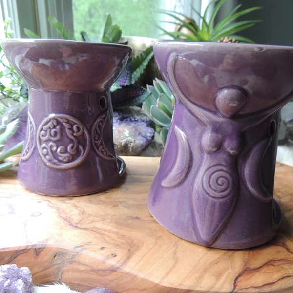 Oil Burner / FINAL SALE / Triple Moon Oil Burner / Triple Goddess / CLEARANCE / On Sale Oil Burner / Imperfections with Finishing / B Grade