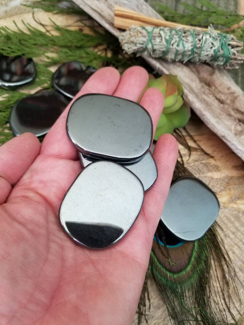 Hematite / Worry Stone / Thumb Stone / Smooth Hematite / Non image 1