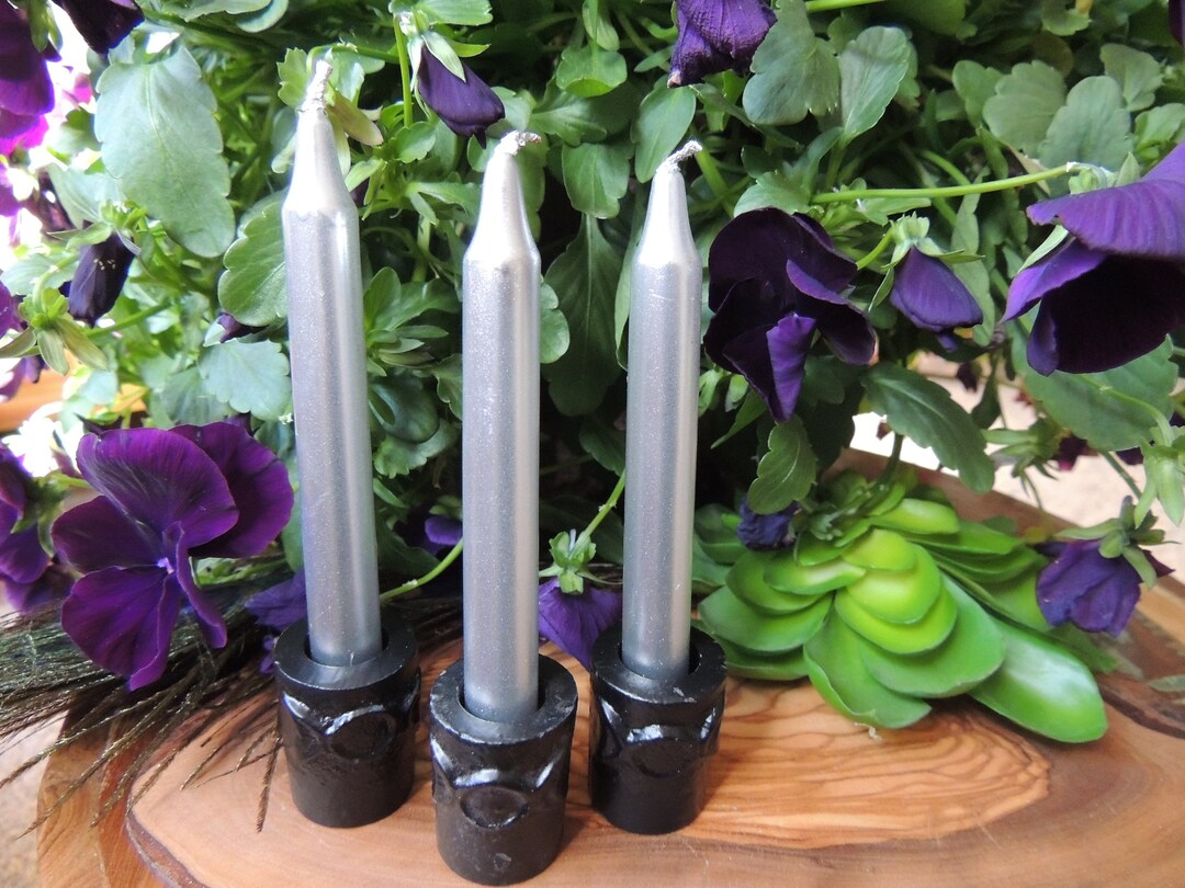 Candle Holder / Triple Moon / Cast Iron / Chime Candle Holder / Round Candle Holder / for Small