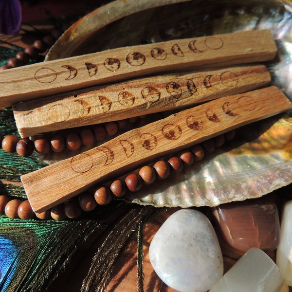 Etched Palo Santo / Etched Palo Santo Sticks / Holy Wood / Smudge Sticks / Sacred Incense / Space Clearing / Energy Balancing / Moonphase