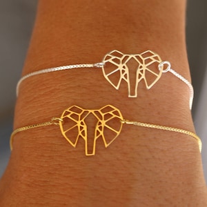 Gold Elephant Bracelet For Women - Silver Elephant jewelry - Gift For Her - Minimalist Animal Bracelet - Charm Bracelet - Gold Bracelet 10