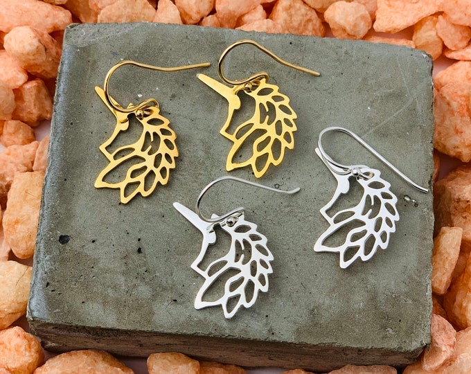 Gold Dangle Earrings To Gift For Her - Dainty Silver Unicorn Drop Earrings - Minimalist Unicorn Jewelry