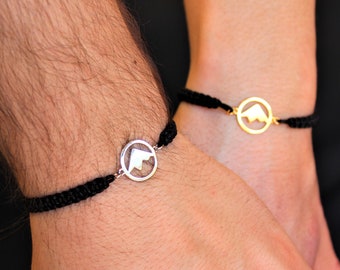 Silver Mountain Couple Bracelet - Gold Friendship Set Jewelry - Gift For Couples 6