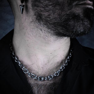 HUGE CHAIN For MEN- Stainless Steel Mens Necklace - Chunky Necklace With Round Clasp - No Tarnish 10 mm Thick Chain For Him - Gift For Him