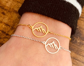 Mountain Bracelet For Women - Dainty Gold Bracelet - Minimalist Silver Bracelet - Mountain Range Jewelry - Gift For Her - Charm Bracelet