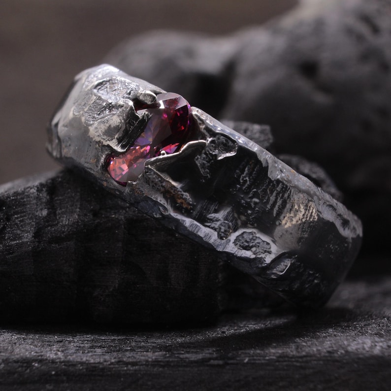 Unique ring, sand casted ring, rustic ring, ring for him