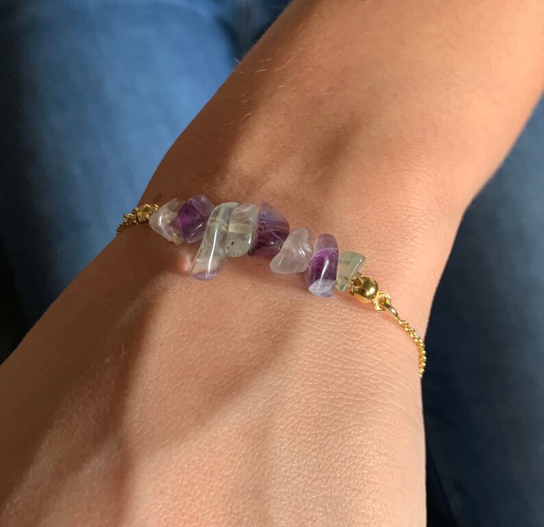 Raw Stone Jewelry Raw Stone Bracelet Beaded Bracelet Fluorite Jewelry Bracelets For Women Fluorite Bracelet Crystal Jewelry