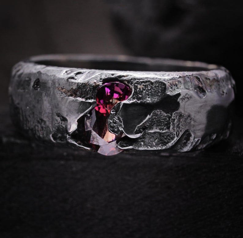 Unique ring, sand casted ring, rustic ring, ring for him