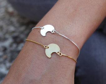 Dainty Bracelet, Crescent Moon Bracelet, Moon Bracelet, Silver Bracelet, Tiny Bracelet, Bracelet, Bracelet For Women, Gift For Her