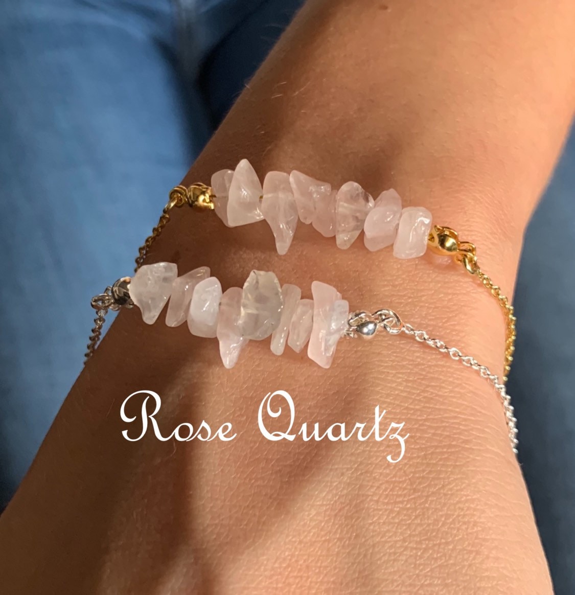 Raw Stone Bracelet, Rose Quartz Bracelet, Bracelets For Women, Raw