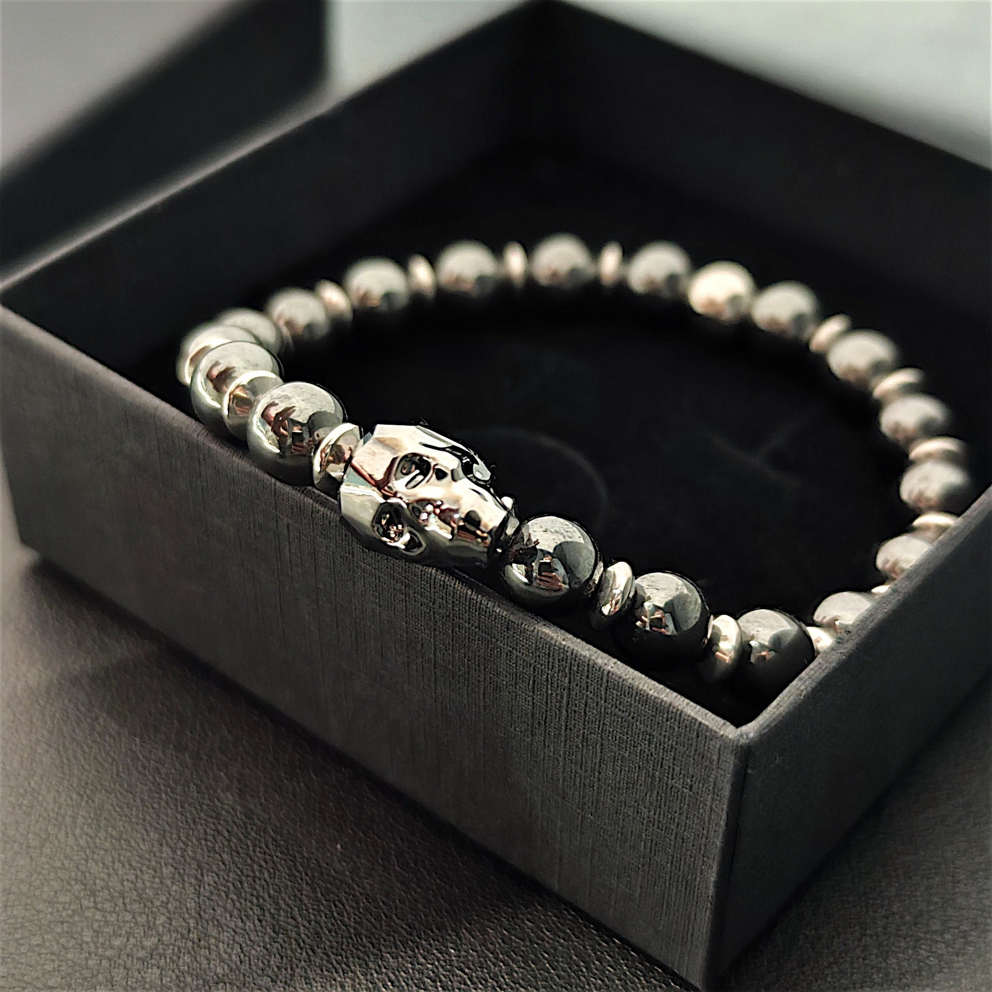 Swarovski mens skull bracelet discount