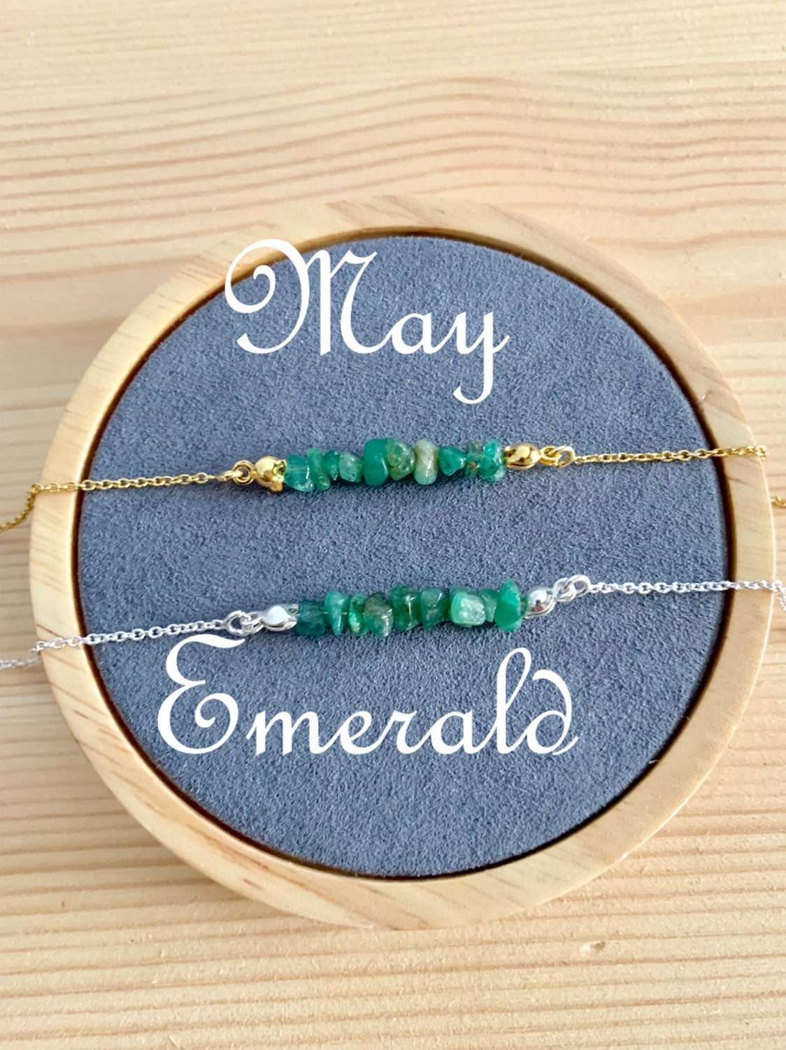 Birthstone Bracelet, Raw Emerald Bracelet, Bracelets For Women