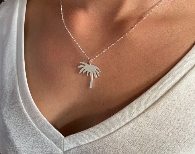 Necklaces For Women, Dainty Necklace, Palm Necklace, Palm Tree Jewelry, Palm Tree Necklace, Beach Necklace, Surfer Necklace, Minimalist