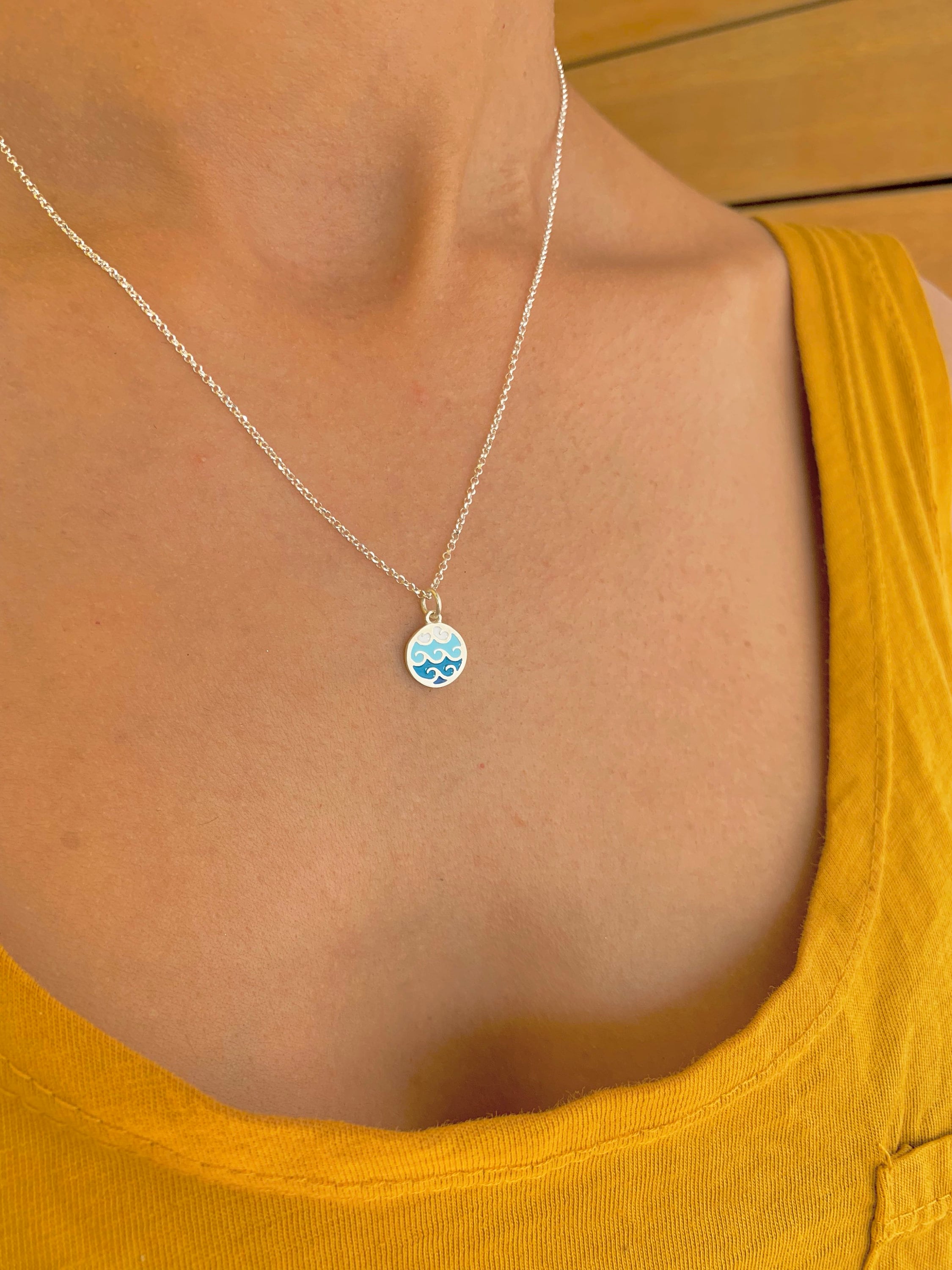 Dainty Necklace for Women Gold Wave Charm Necklace Etsy