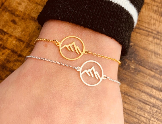 Mountain Bracelet for Women Dainty Gold Bracelet Minimalist Silver