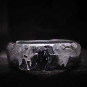 Unique ring, sand casted ring, rustic ring, ring for him