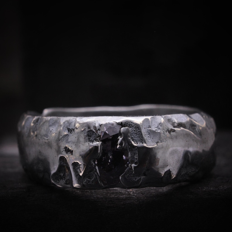 Unique ring, sand casted ring, rustic ring, ring for him