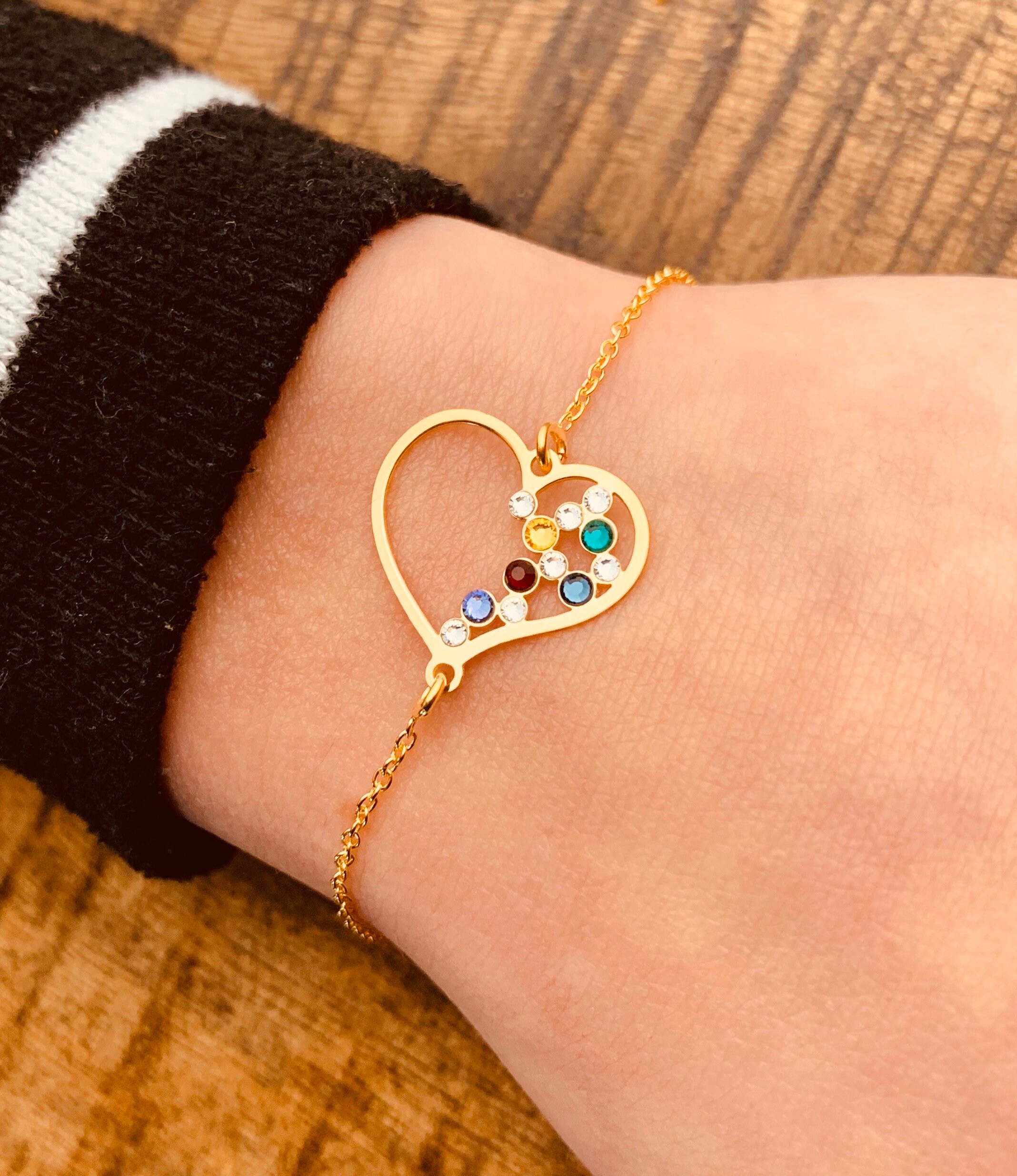 CZ Heart Bracelet For Women Dainty Gold Bracelet Etsy