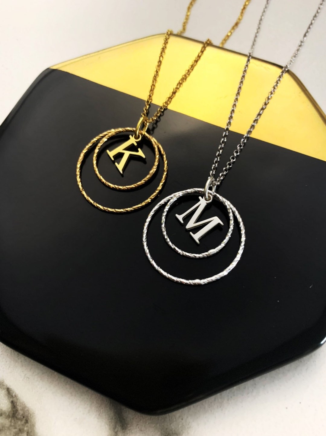 Personalized Gifts Circle Necklace, Initial Necklace, Circle Jewelry, Necklaces for Women