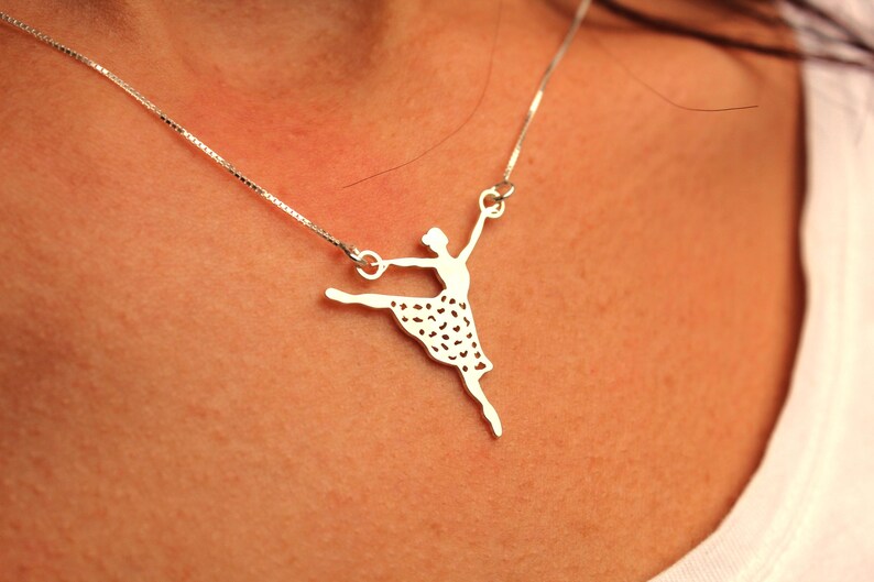 Sterling Silver Ballet Dancer Charm Necklace for Women Etsy