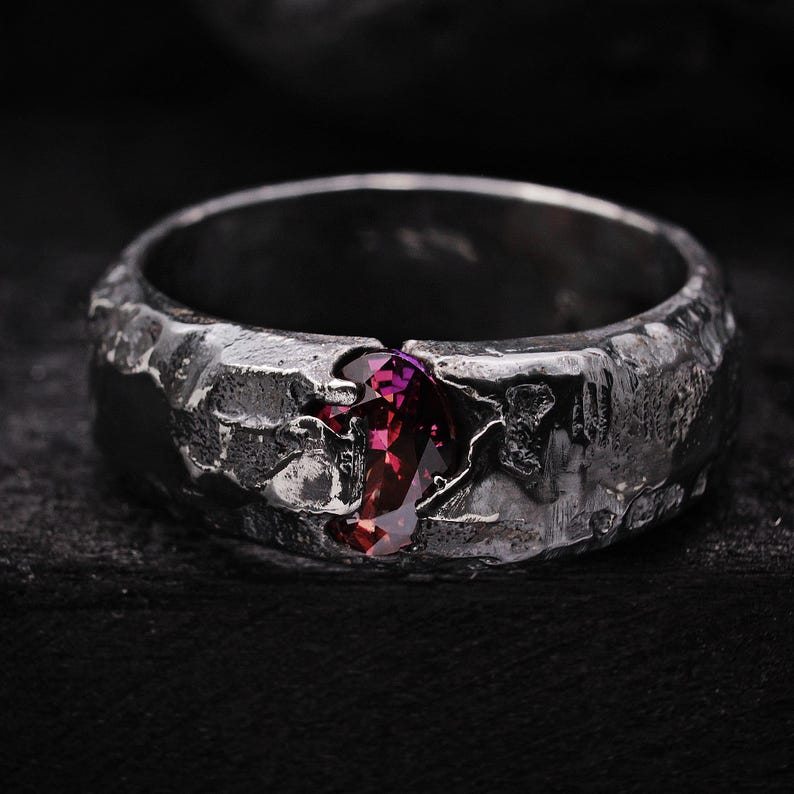 Unique ring, sand casted ring, rustic ring, ring for him
