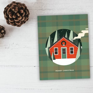 Log Cabin - Christmas Cottages Greeting Card