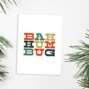 Bah Humbug - Holiday Cheer Retro Typographic Greeting Card (Scrooge)